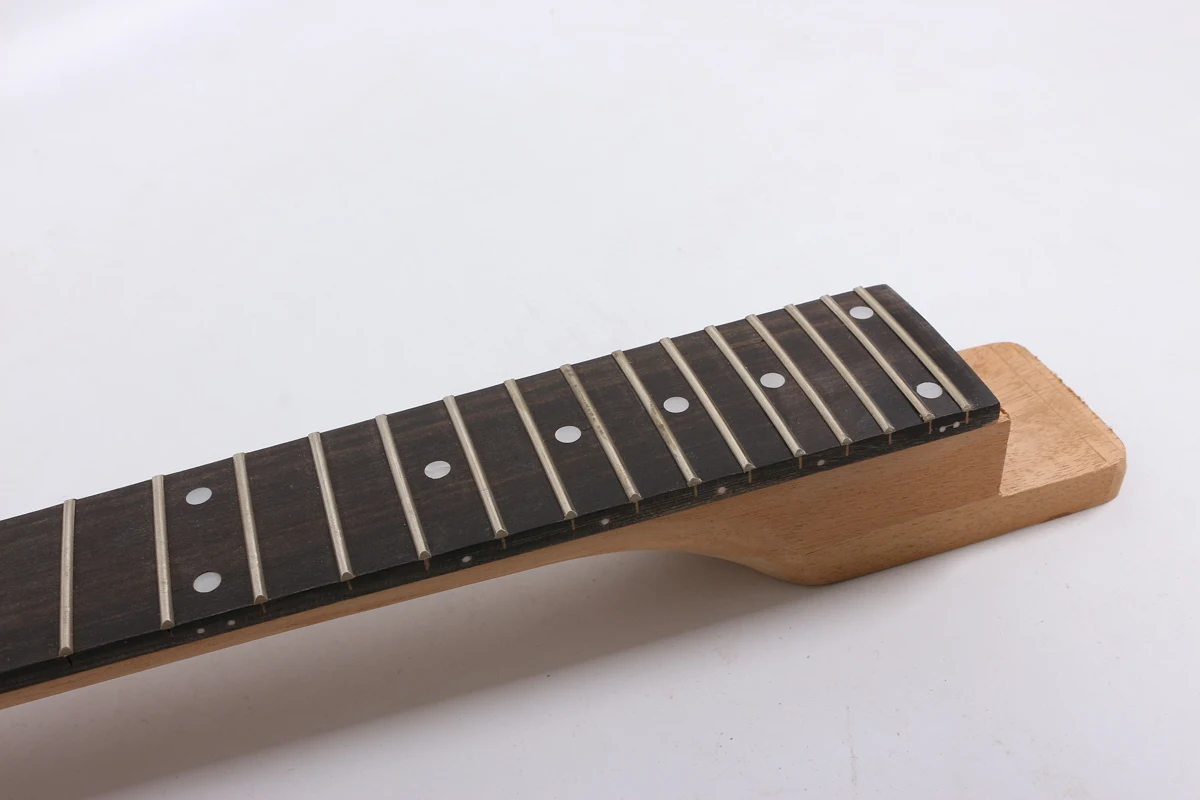 Unfinished Diy Electric Guitar Neck 24fret 25.5\'\'in Replacement mahogany+Rosewood fretboard