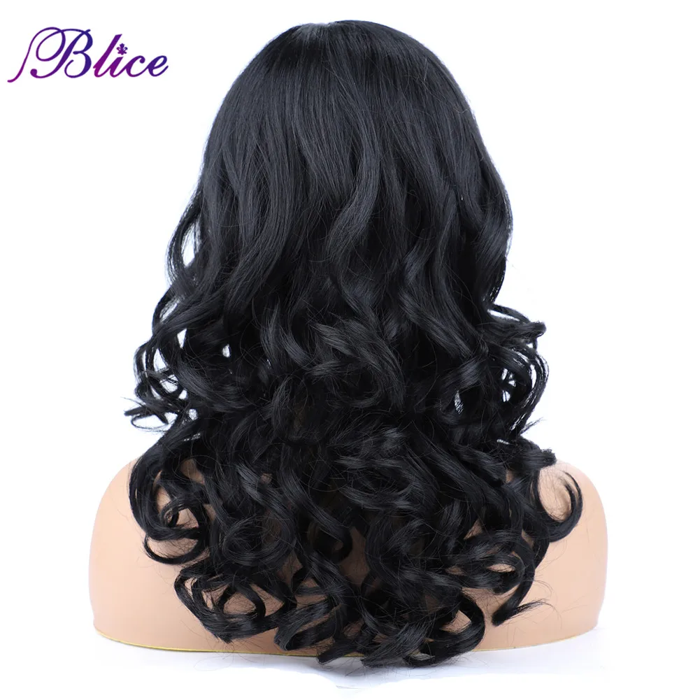 Blice Medium Length Wig Synthetic 20 inch Women Daily Wigs Natural Wave In The End Total 160g Side Part No Bangs