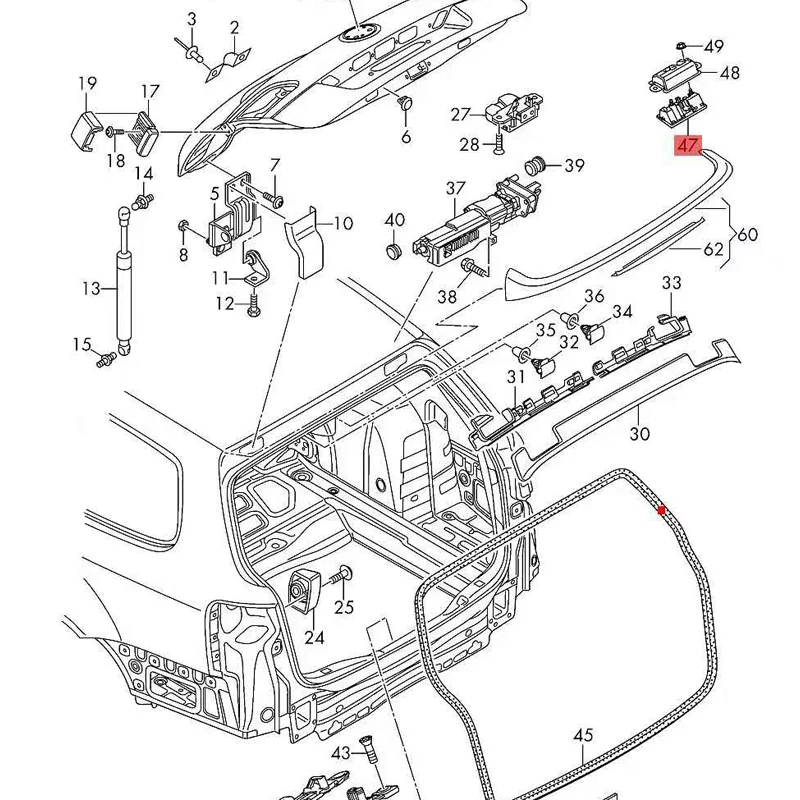 Schalter zum Entriegeln des Heckklappenschlosses für Audi A3 A4 für Skoda Yeti 5N0 827 566B 5N0827566B – Detail 5