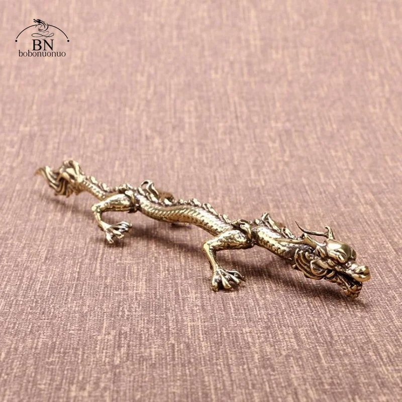 Чистая медь, орнамент зодиакального дракона, античная бронза, борода, статуя дракона, винтажные латунные миниатюрные фигурки животных, декор для стола, поделки