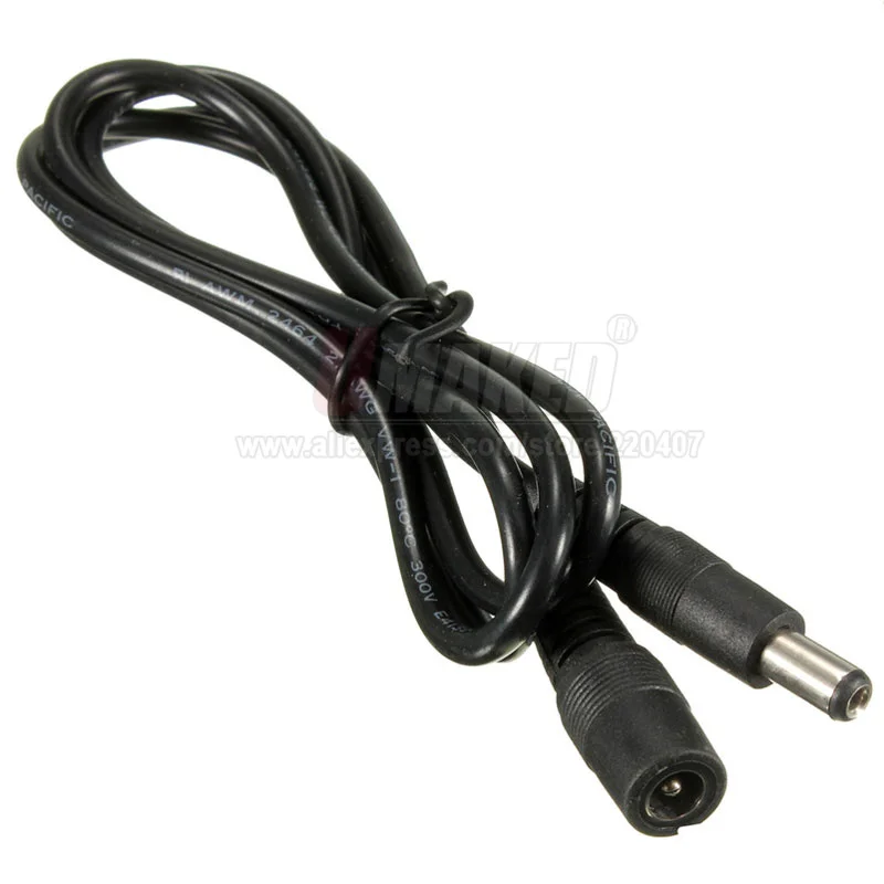 1 2 2.5 3 5meter long DC extension cable wire male to Female connector 5.5*2.1mm Black extend wire connector for strip lighting