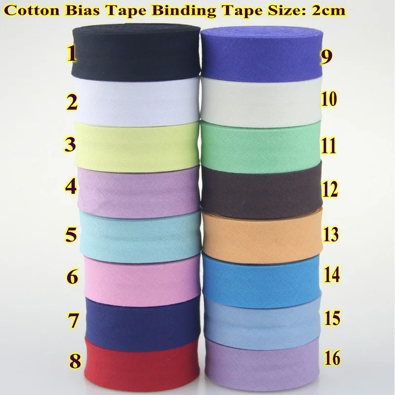 100% Cotton Thiên Vị Băng 20Mm Rộng 3/4 "Ủi Đơn Gấp Gọn Ràng Buộc Thiên Vị Băng Cho May Thủ Công Tự Làm Handmaking 5 Mét/lô