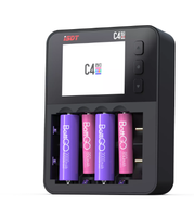 ISDT C4 EVO Smart Battery Charger with Type-C QC3.0 Output for AA AAA Li-ion Battery with IPS Display Screen and Fire Prevention