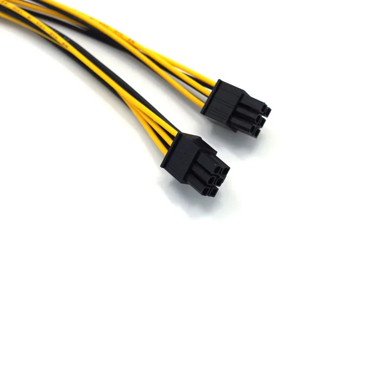 6Pin أنثى إلى ثنائي 6Pin ذكر PCI-E السلطة contte 6 دبوس إلى 2X6 دبوس 20AWG اللوحة الطاقة كابل إمداد الطاقة Y-الفاصل محول 20 سنتيمتر