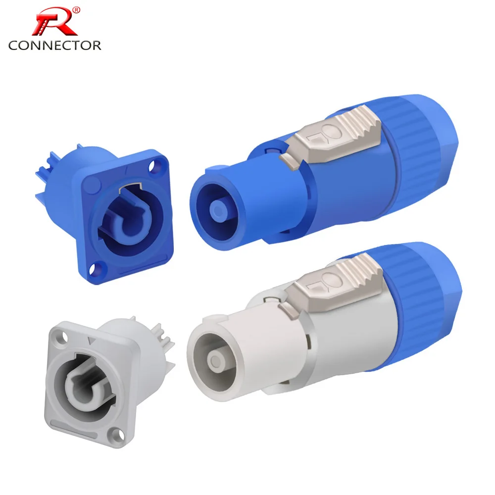 1set Powercon Connector Lockable Cable Connector + Chassis Socket for Electric Drill LED Screen Stage Lighting Power Connecting