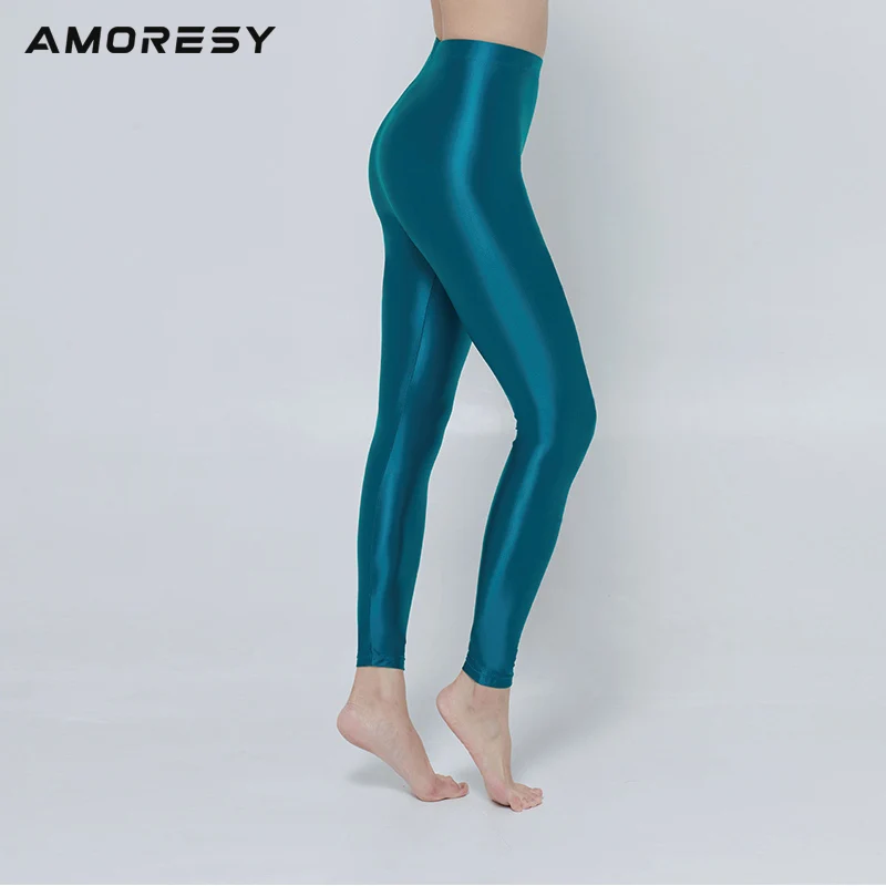 AMORESY new color M-3XL satin gloss opaque leggless pants shiny wet look tights sexy stockings Japanese slim high pants