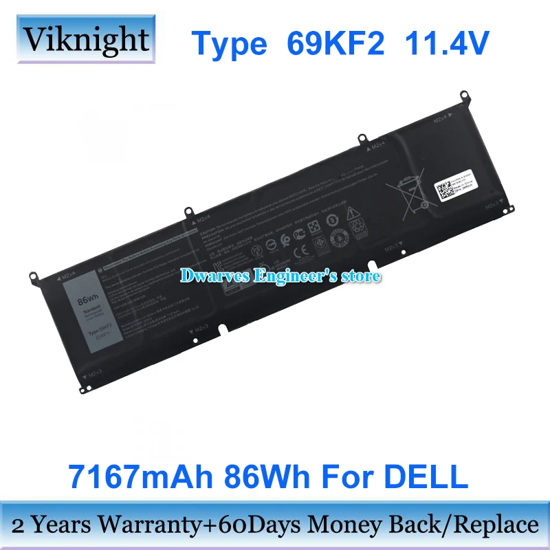 

Аккумулятор 11,4 в 86Wh 69KF 2 70N2F для Dell Alienware M15 R3 P87F R4/R5 M17 2020 P45 XPS 15 9500 9510 Precision 5550 P91F G7 15-7500