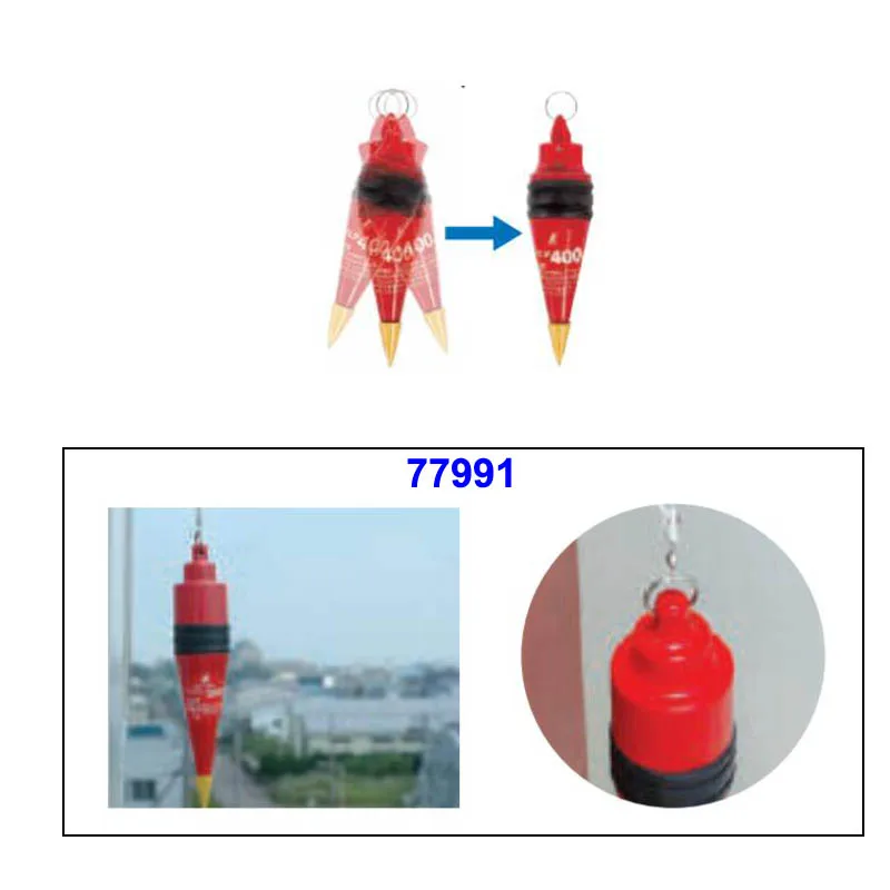 SHINWA Penguin Highly Visible Wire Hammer Plumb Bob Rubber Cover Anti-scratching Quick Stop Design with Damper