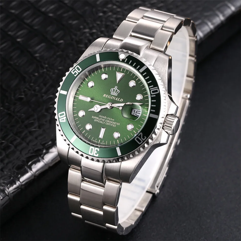 2020 Men Watches Top Luxury Brand Reginald Watches Men Rotatable Bezel GMT Sapphire Glass Date Stainless Steel Watch Boss Watch