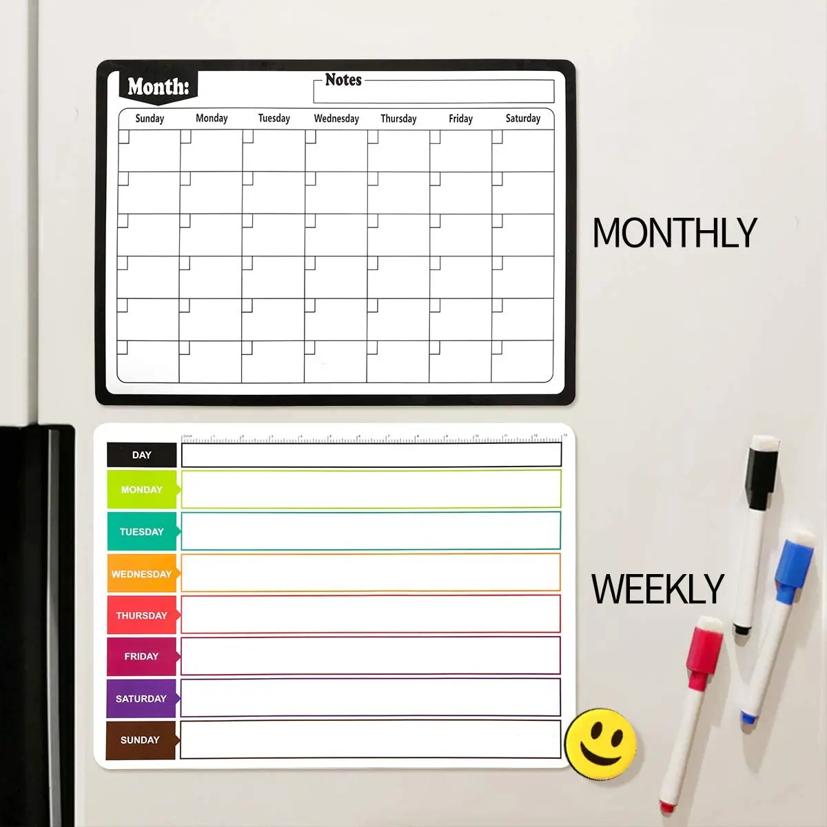 Magnetic Dry-Erase White Board Sheet for Fridge Refrigerator Whiteboard Planner Month Organizer Magnetic Monthly Calendar Board