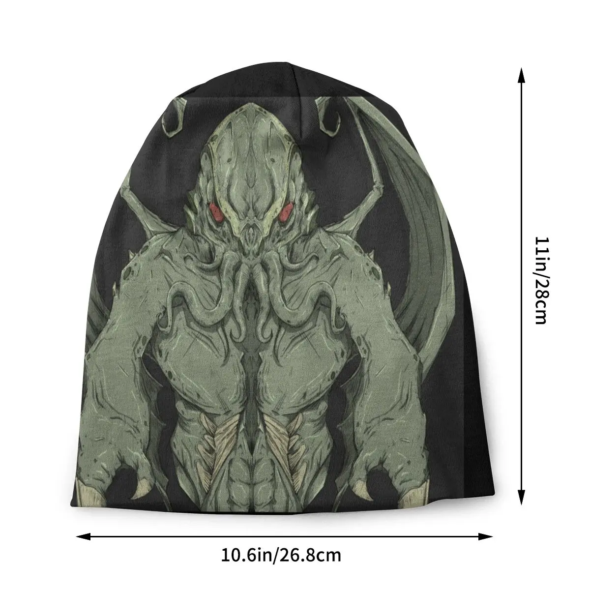 Cthulhu The Dreamer Bonnet Hats Lovecraft Occult Knit Hat Vintage Street Skullies Beanies Hat Spring Warm Thermal Elastic Cap