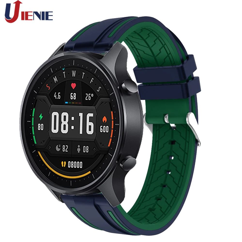 สายรัดข้อมือซิลิโคนสำหรับ Xiaomi Mi สีสมาร์ทนาฬิกาสร้อยข้อมือกีฬาสายรัดข้อมือสำหรับ Huami Amazfit Stratos 3 2/GTR 47 มม.