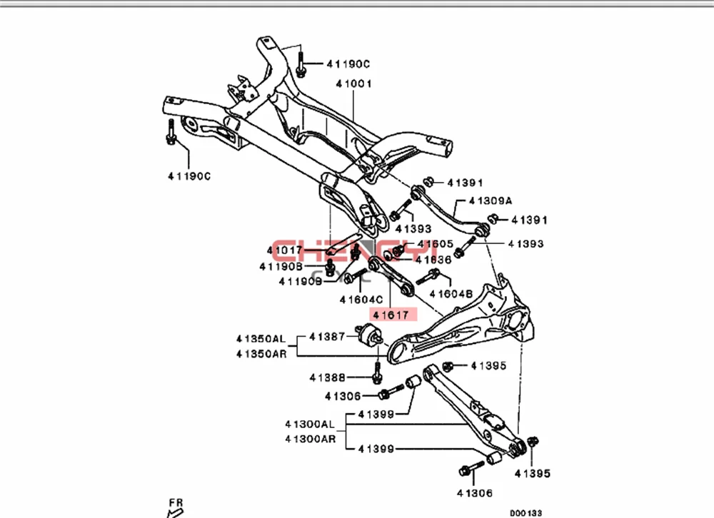 Rear Suspension Assist Link Lever Rear Pull Rod For Mitsubishi Outlander ASX CU4W CU5W CW5W CY4W GA2W MR403485 4117A044 4117A007