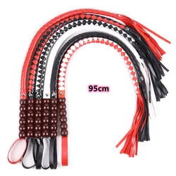 95cm Leather Slave Fetish Spanking Whip Sex Toys for Couples Bdsm Bondage Erotic Sex Games to Paddle Pony Play Kink Sadist Tool