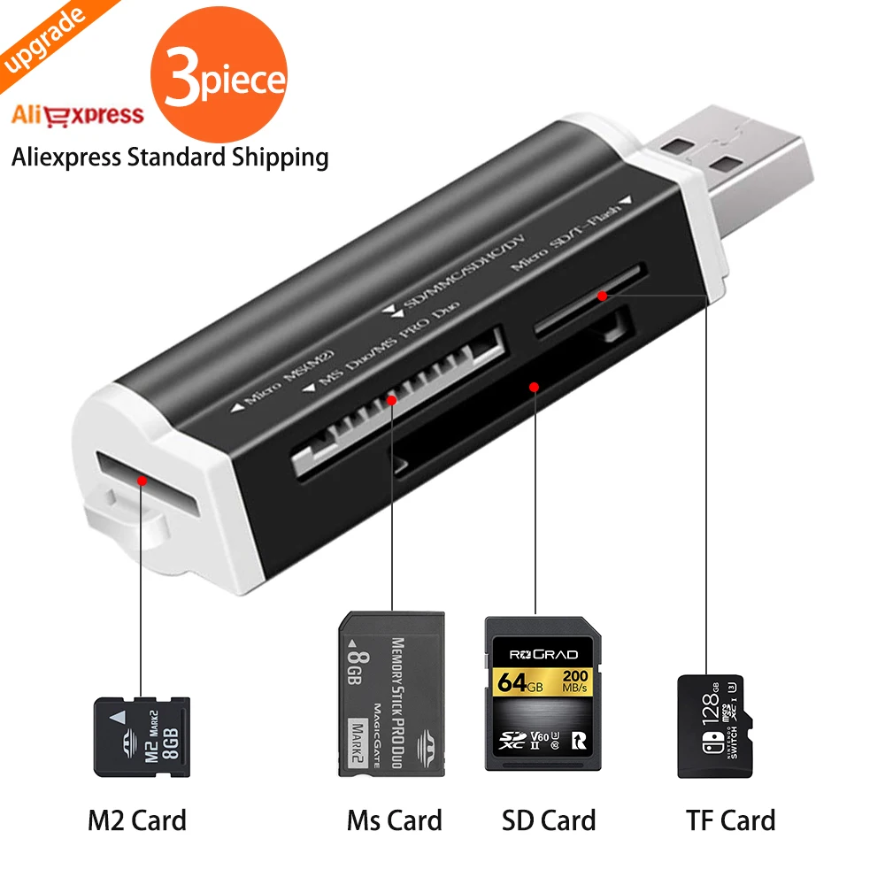 USB 2.0 Micro SD Card Reader for Micro SD Card TF Card Adapter Plug and Play for Laptop Desktop pc