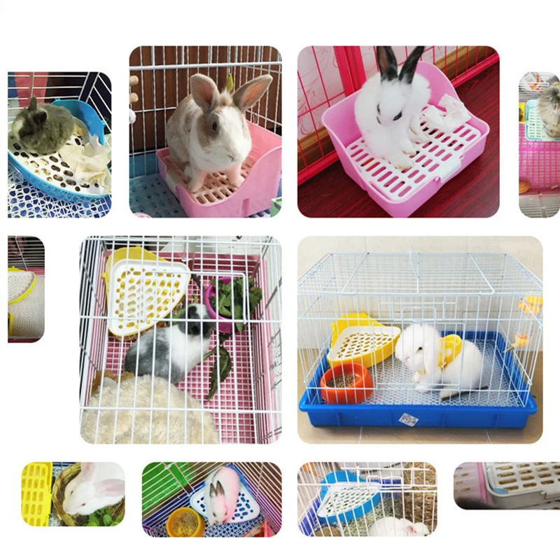 SHUANGMAO Hamster Pet Cat Rabbit Corner Toilet Litter Trays Corner Clean Indoor Pet Potty Training Tray For Small Animal Pets