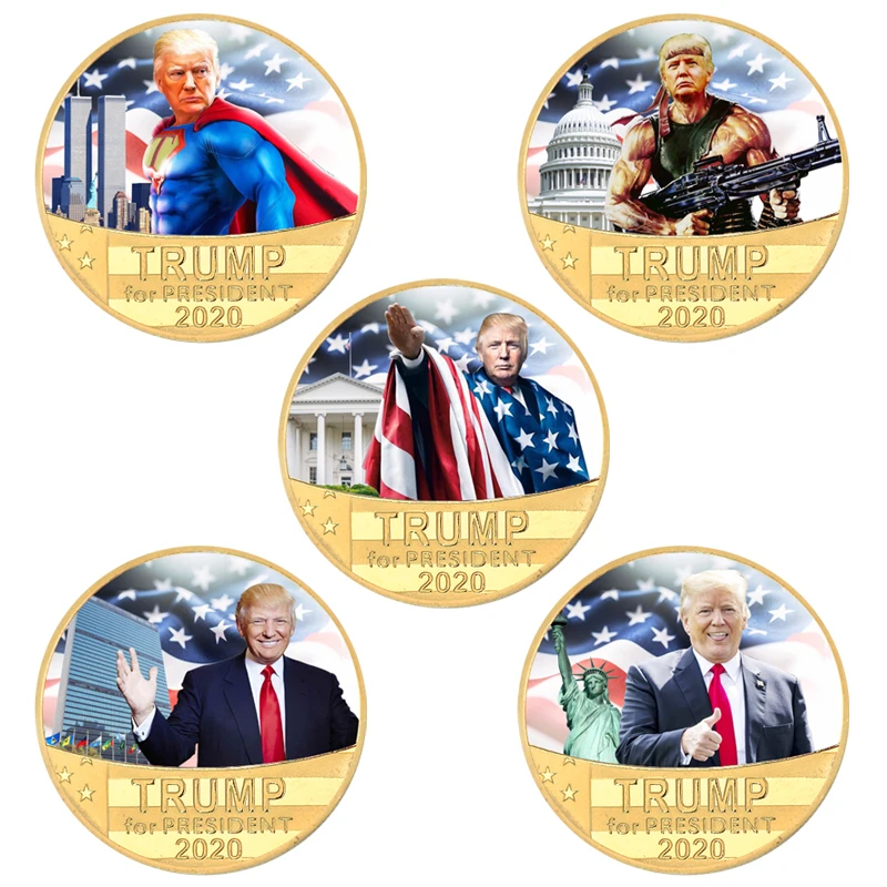 

Donald Trump 2020 Gold Plated Coin Collectibles with Coin Holder USA President Original Coin Set Gifts for Man Dropshipping