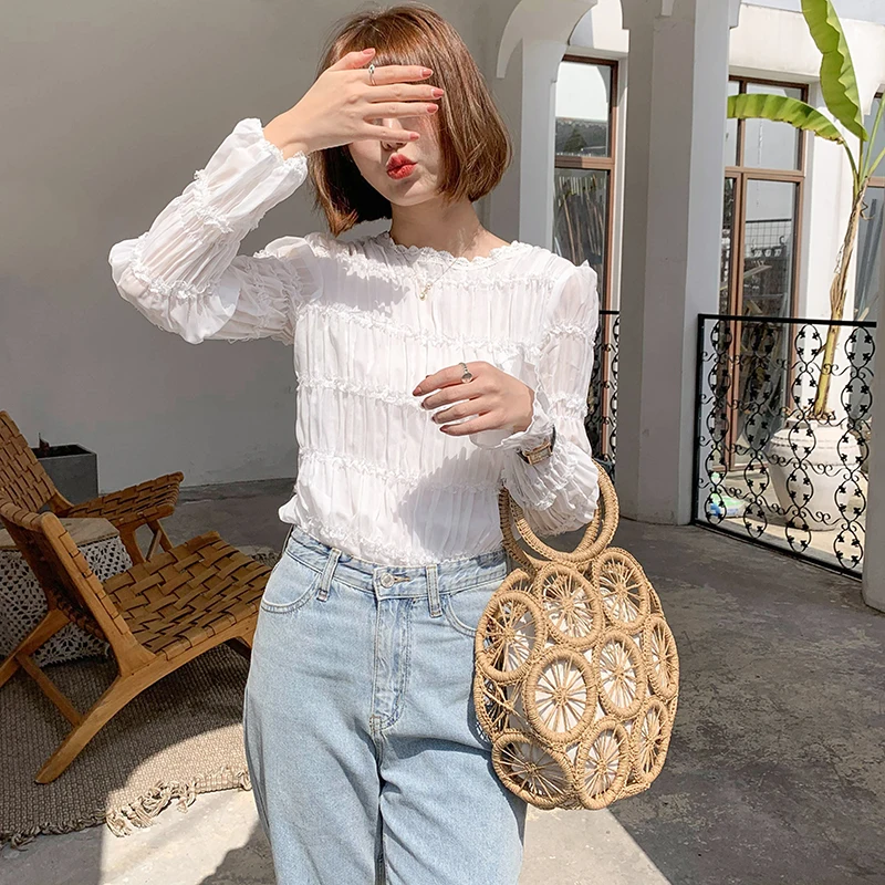 vintage hollow straw bags for women designer wooden handle rope woven handbags rattan summer beach large tote lady bali purses