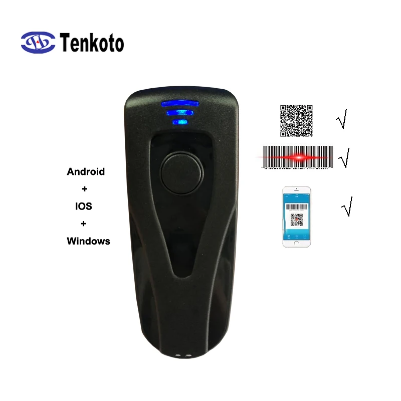 Mini Barcode Scanner 2D Wireless Bar Code Scanner For Android IOS Windows 1D Bluetooth Scanner