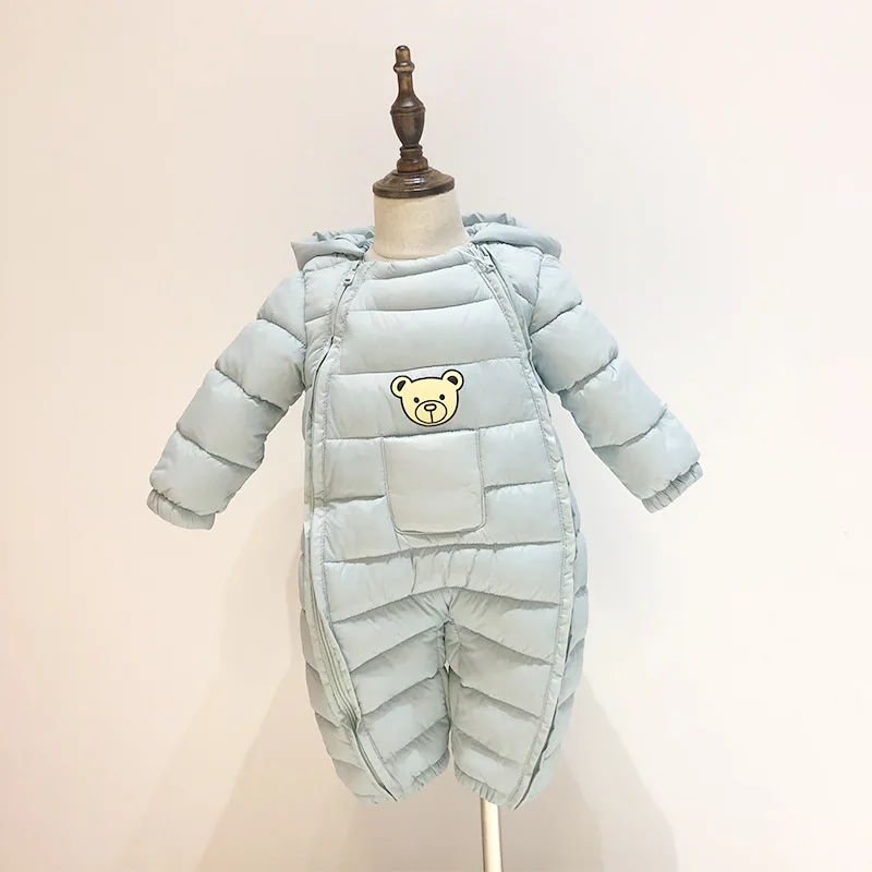 Newborn Baby Girl Boy Winter Jumpsuit Cotton Padded Infant Toddler Hooded Overall Snowsuit Baby Warm Snow Wear Coat Clothes 0-2Y