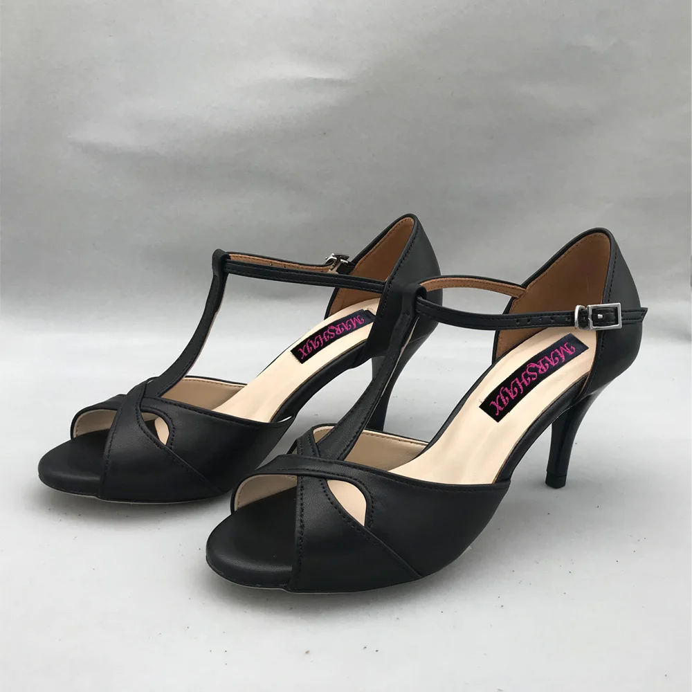 Flamenco Dance Shoes Argentina Tango Shoes pratice shoes MST6226BLL Leather Hard Sole 7.5cm Heel 9cm heel available