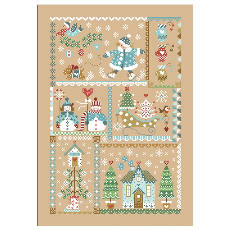 منزل الحب عبر الابره التطريز مجموعات نمط تصميم 18ct 14ct 11ct الكتان الكتان قماش التطريز لتقوم بها بنفسك الإبرة