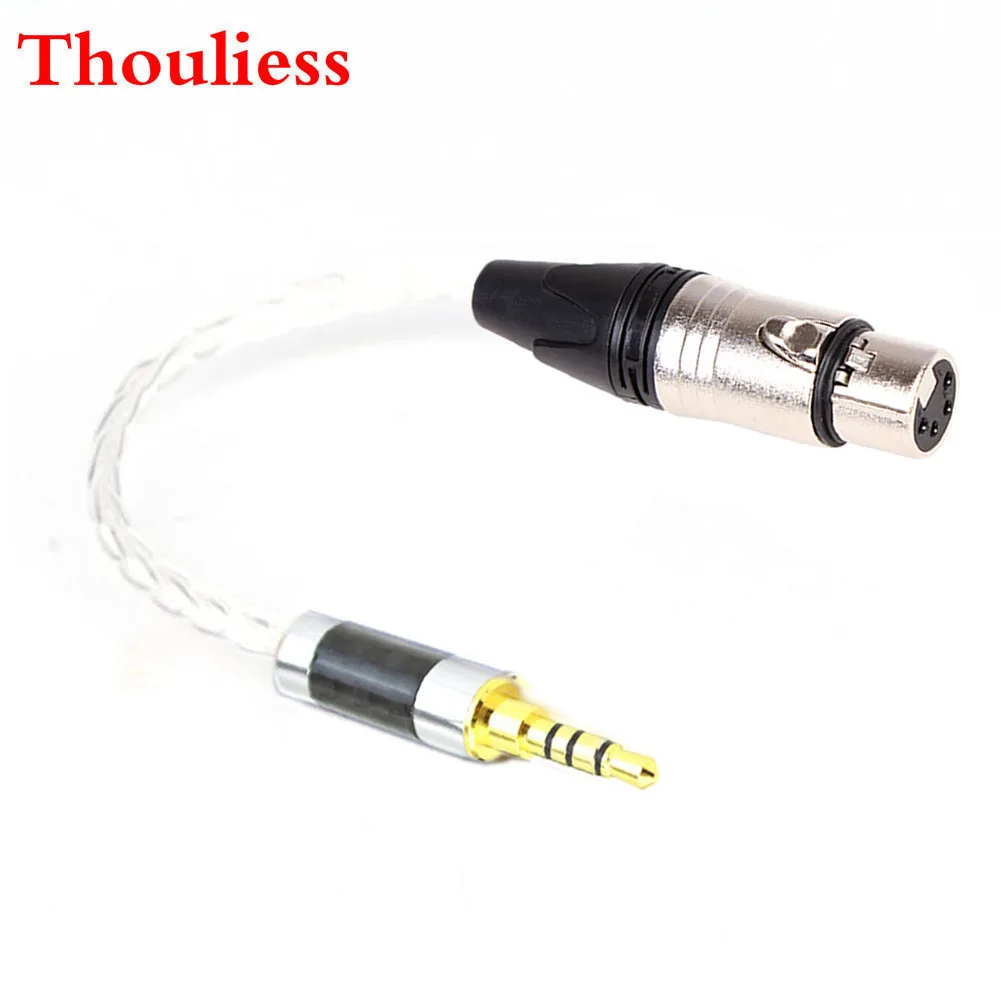 

Thouliess HIFI 7n-OCC Single-Crystal Sivler 3.5mm TRRS Balanced Male to 4pin XLR Balanced Female Audio Adapter Connector Cable