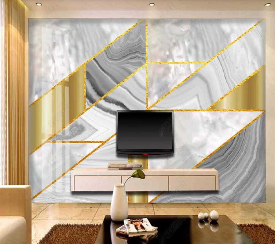 

Papel de parede light luxury metal splicing pearl piece marble background wall 3d wallpaper,bedroom KTV bar mural wall decor