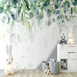 Custom Mural Wallpaper 3D Hand Painted Watercolor Ins Leaves Vines Fresco Living Room TV Sofa Bedroom Background Wall Decor 3 D