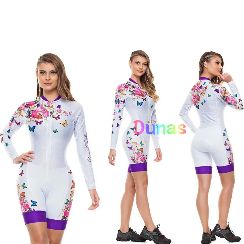 

Dunas Female Long Sleeve Cycling Monkey Outfit Women's Cycling Clothing With Free Shipping Jumpsuit Sets Bike Dresses Shorts Gel