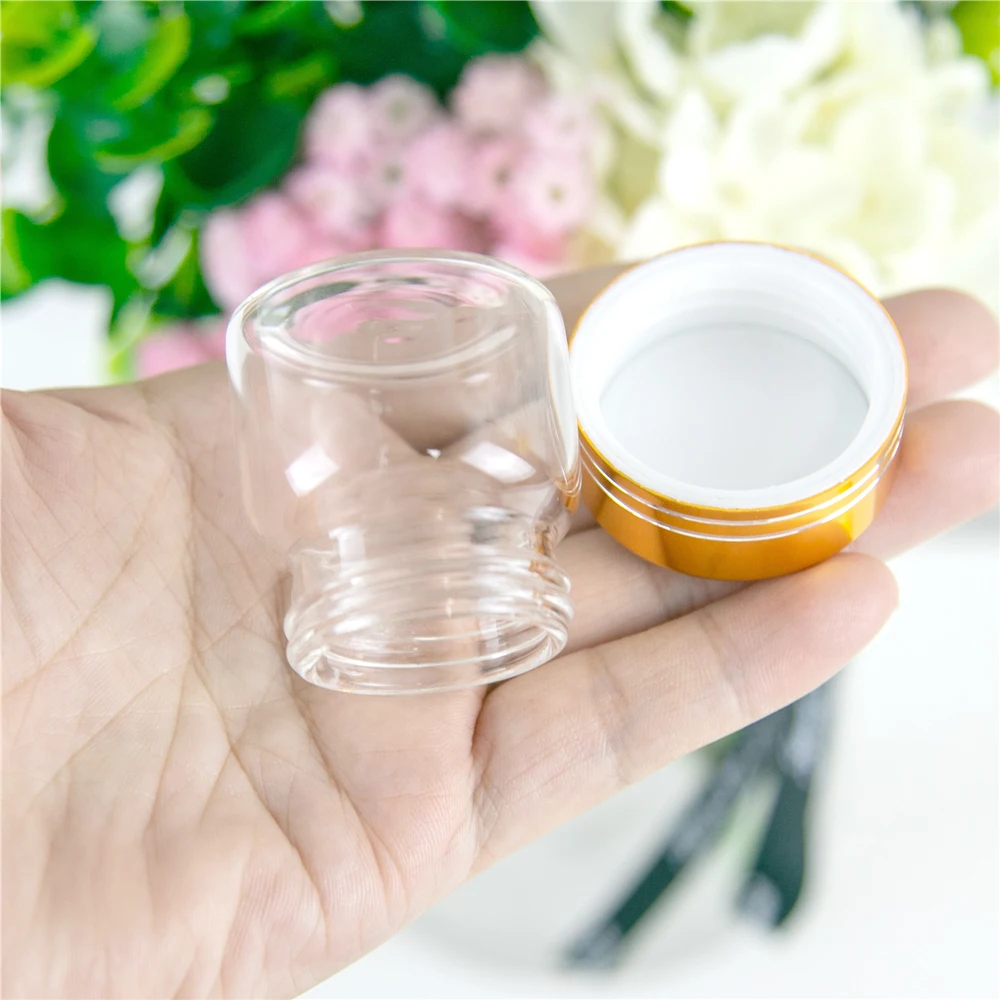 20ml Limpid Glass Container have Plastic Cap with Golden Tangent Simple Cute Craft Vial Reusable Multipurpose Bottle 24Pcs