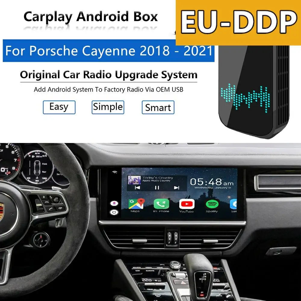 USB Carplay upgrade For Porsche Cayenne 2018 - 2021 Radio Android Apple Wireless Car Multimedia Player Mirror Link Auto Audio