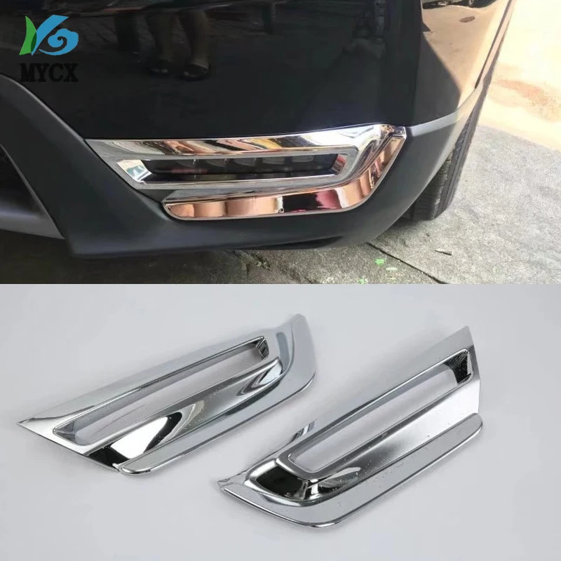 

For Honda CR V CRV 2017 2018 2019 ABS Chrome Front Fog Light Lamp Cover Lamp Trims Bezel Decoration Sticker 2Pcs Car Styling