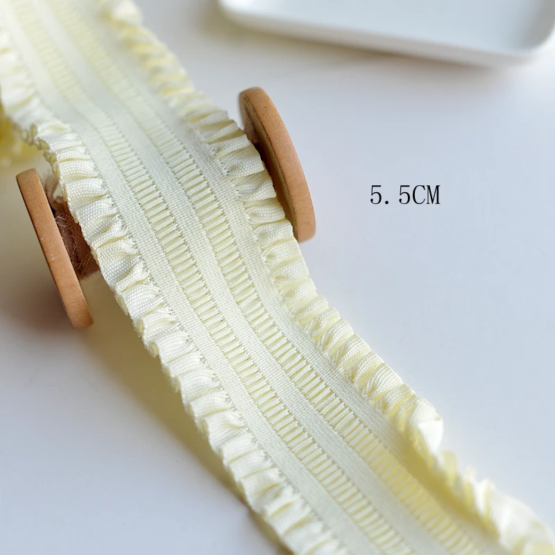 3meter Wrinkled elastic lace with wood ears Garment material elastic band