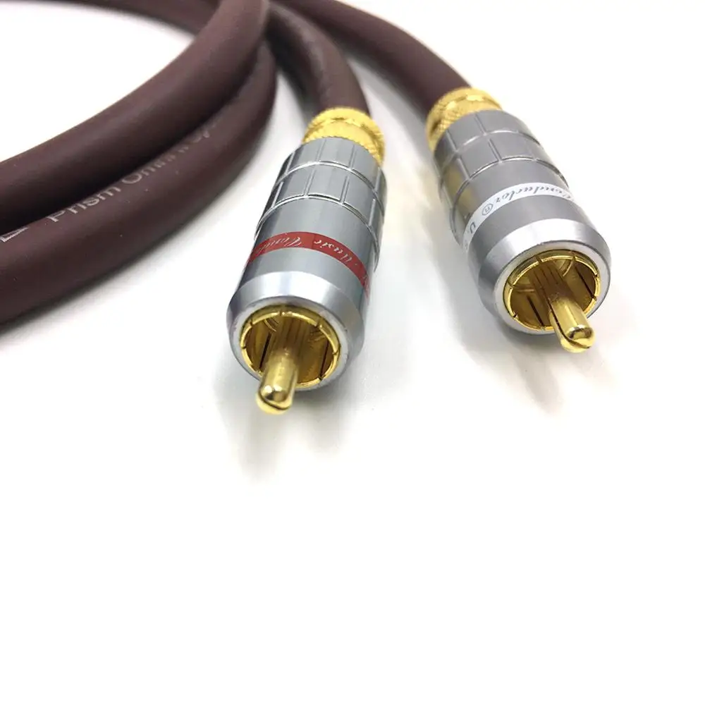 TOP-HiFi Pair  Type-1 2RCA MaleCable RCA Reference Interconnect Audio Cable Gold plated PLUG forTARA Labs Prism OMNI 2 Wire