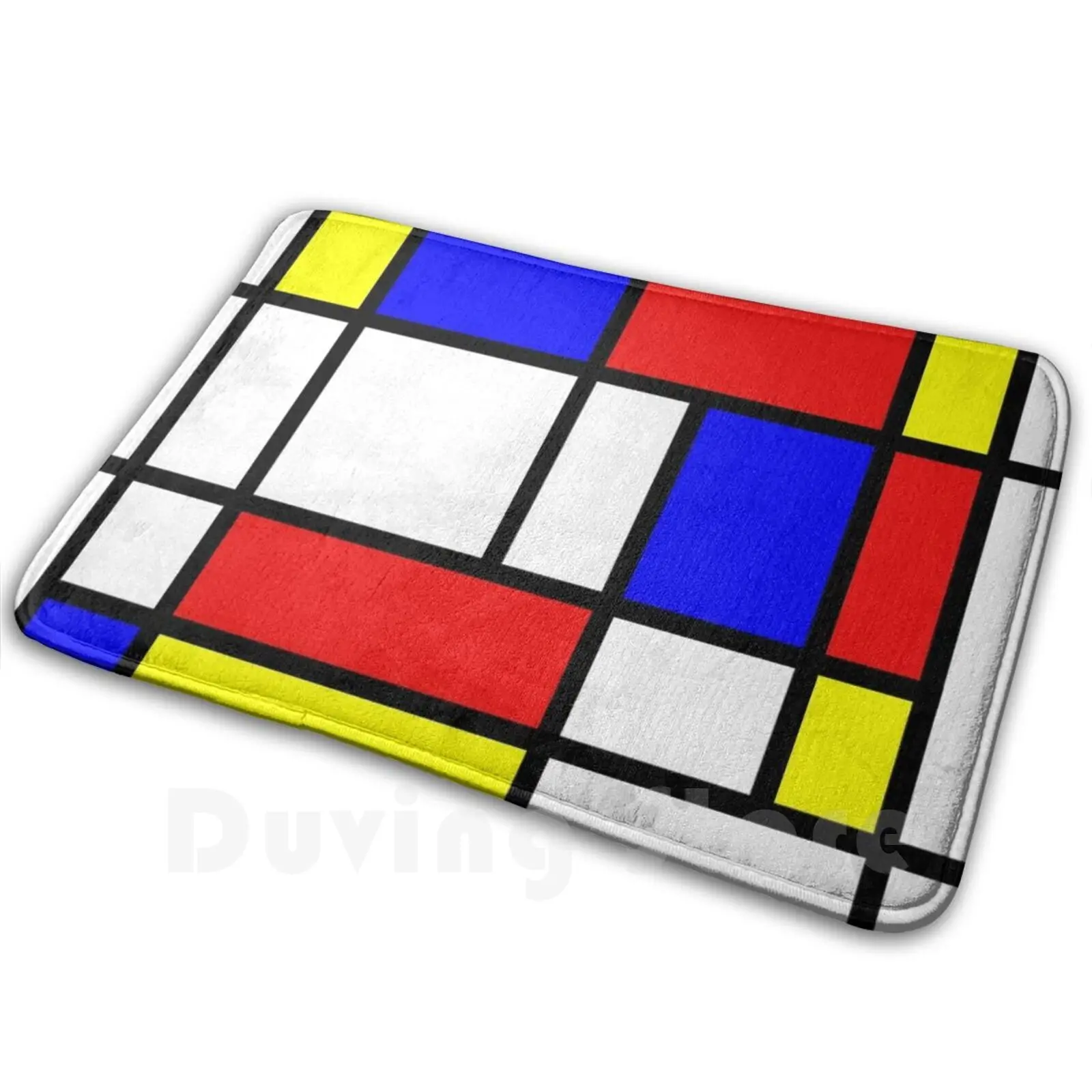 The Fake Mondrian Mat Rug Carpet Anti-Slip Floor Mats Bedroom Matrix Fine Art Finest Art Luxury Geometric Geometric Art Dutch