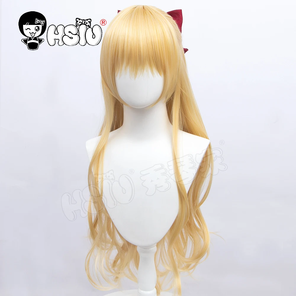 Sailor Venus peruka do cosplay HSIU złote długie włosy halloween imprezowa peruka na bal maturalny + darmowe akcesoria do włosów + czapka z darmowa