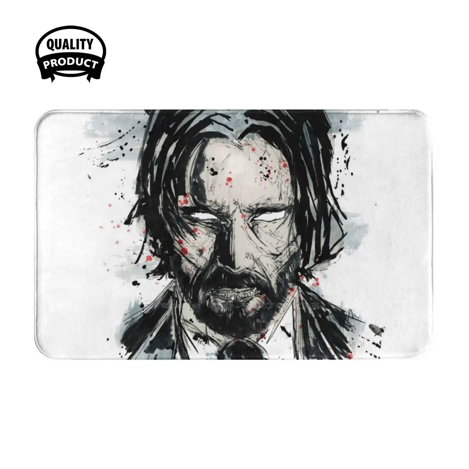 John Wick Soft Cushion Home Carpet Door Mat Car Rug Johnwick Keanu Witchinghournl Bobbygrey Amsterdam Tattoo