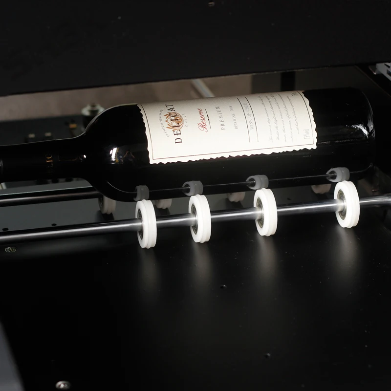 Automatic A3 UV Flat Cylinder Inkjet printer print on bottle phone case metal plate wooden MDF ect directly UV INK FREE