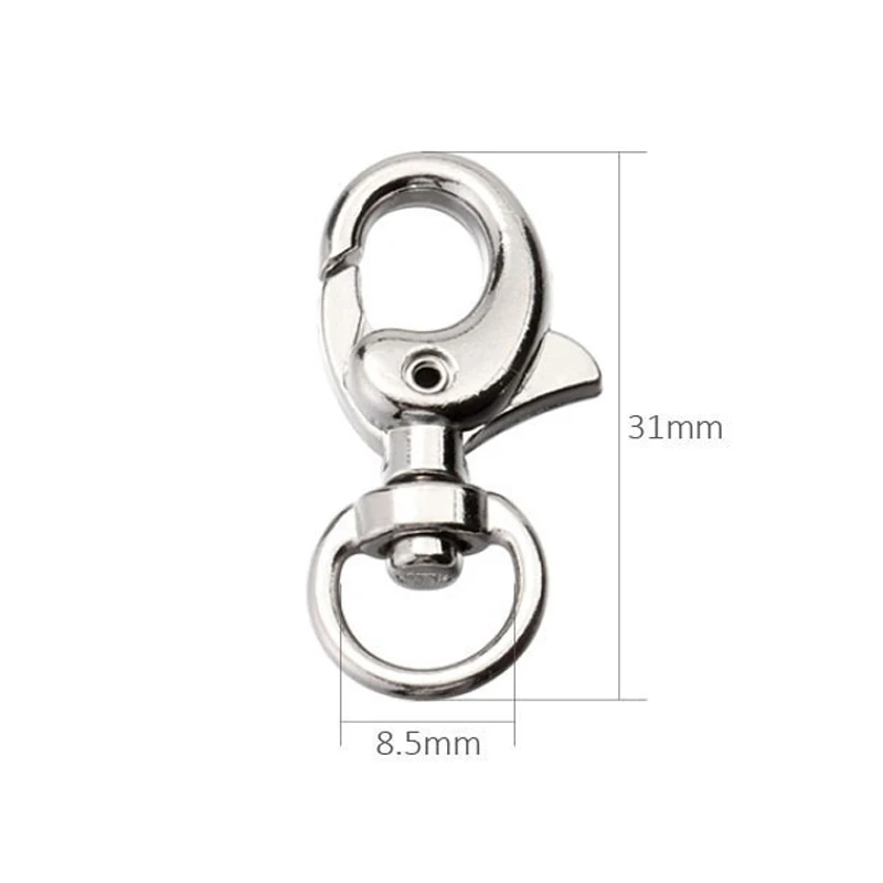 Wholesale 400pcs 31mm Nickel Plated Zinc Alloy Swivel Snap Hook for Strapping Key Chain DIY Accessories BS04YS03