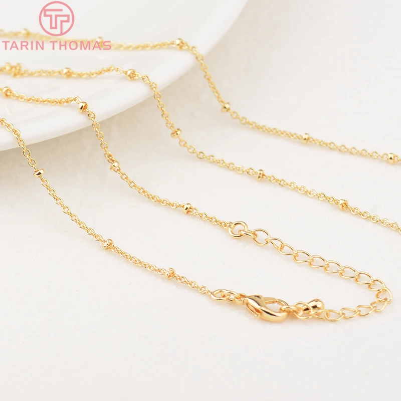 

(3814) 2PCS Length 44CM 24K Gold Color Brass Finished Necklace Chain High Quality DIY Jewelry Making Findings Accessories