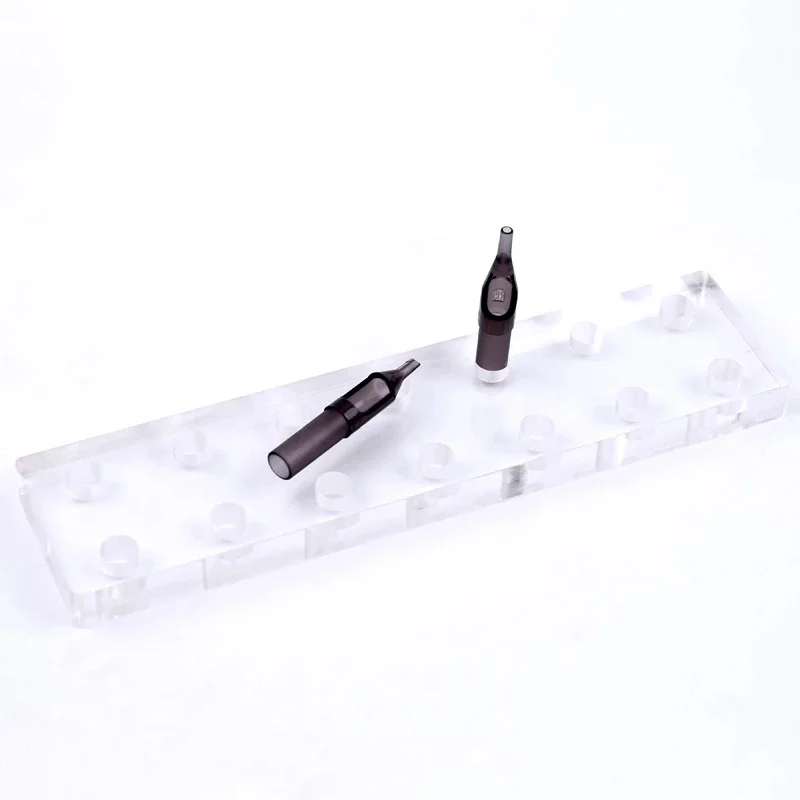 1pcs Clear 14 Holes Tattoo Nozzle Tips Holder Stand Needles Caps Rack Rest Microblading Permanent Makeup Tattoo Tools