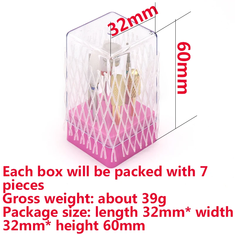 7pcs Tungsten Steel Ceramics Nail Grinding Head Milling Manicure Cutter Pedicure Machine Sander Drill Bit Device Electric Tools