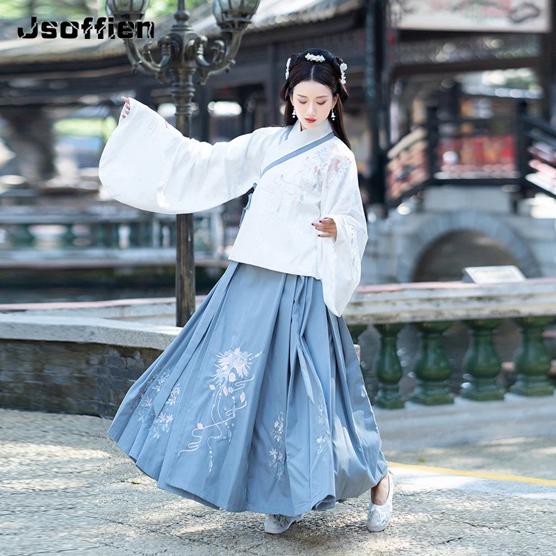 

Think Chinese Style Women Elegant Hanfu Dresses Ancient Traditional Ming Dynasty Princess Costume Embroidery Tang Suit Cosply