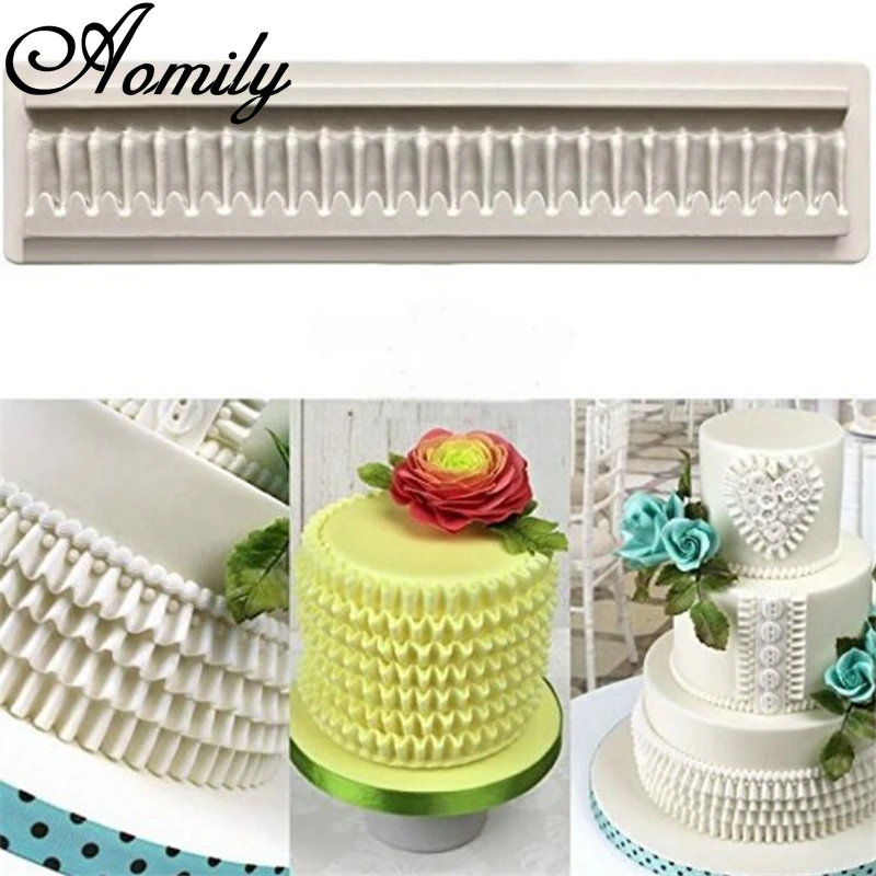 Aomily 3D Cake Side Decorative Silicone Molds Cake Chocolate Mold Wedding Cake Decorating Tools Fondant Sugar Craft Cake Mold