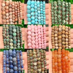 Natural Stone Beads African Turquoise Tiger Eye Jewelry Charm Gemstone Beads for Jewelry Making DIY Bead Bracelet Women 15inch