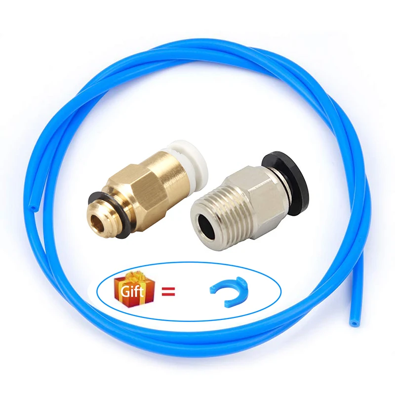 

1M PTFE Tube Teflonto Pipe PC4-01 Straight Pneumatic Fitting Push Connect+Quick Fitting Bowden For Ender 3 CR10 3D Printer Parts