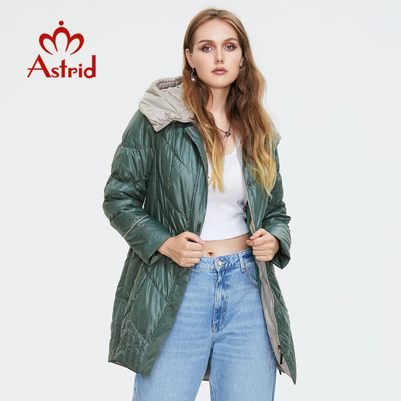 Astrid 2022 winter women\'s jacket women coat Casual female Parkas Hooded Coats solid Plus Size fashion  thin cotton style best