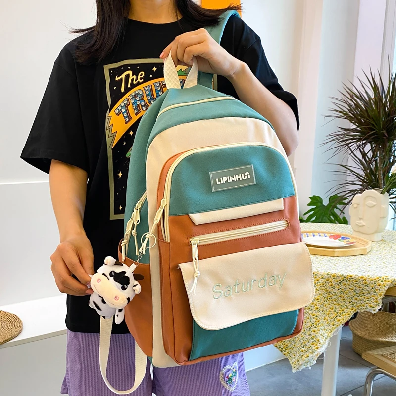 New Fashion Women Backpack Casual Girl College School Bag Waterproof Book Packbags for Teenage Travel Shoulder Bag Boy Rucksack