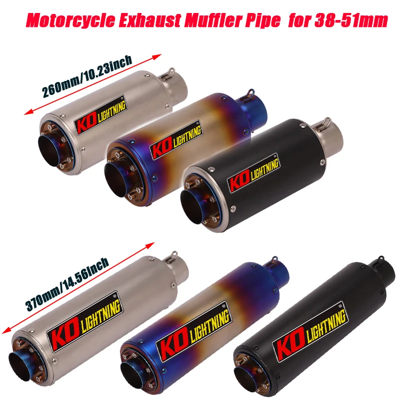 

For 38-51mm Motorcycle Tail Exhaust Muffler Pipe Removable DB Killer Escape 260mm 370mm Stainless Steel Vent Tip Tubes